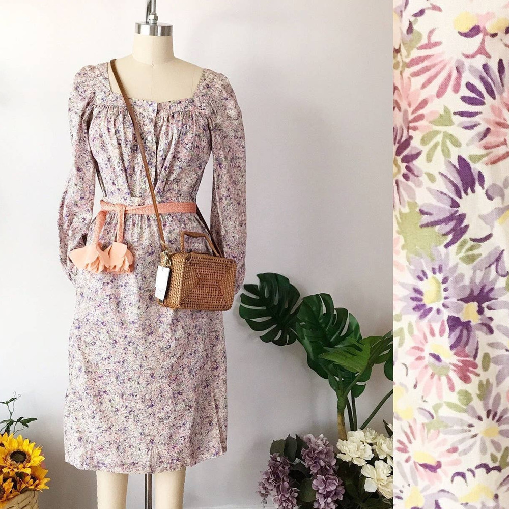 Vintage Calvin Klein 70s Pastel Floral Set Cottagecore‎
